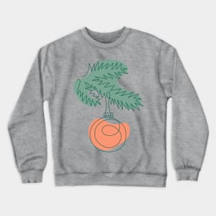 Outline Christmas tree branch with ball decoration and shapes Crewneck Sweatshirt